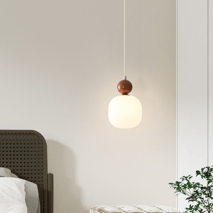 Glass Pendant Light G9 Socket Scandinavian Design Adjustable Cord Resin Frame Modern Ceiling Fixture for Dining Room Bedroom Kitchen | Thomler