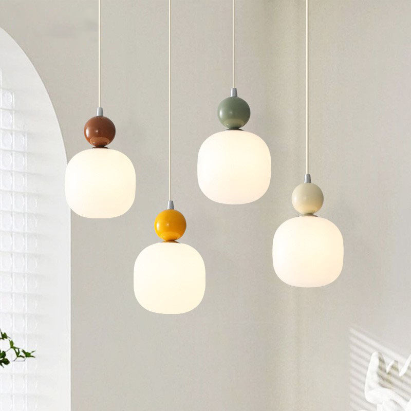 Glass Pendant Light G9 Socket Scandinavian Design Adjustable Cord Resin Frame Modern Ceiling Fixture for Dining Room Bedroom Kitchen | Thomler