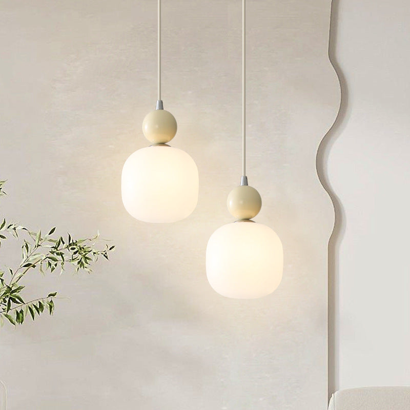 Glass Pendant Light G9 Socket Scandinavian Design Adjustable Cord Resin Frame Modern Ceiling Fixture for Dining Room Bedroom Kitchen | Thomler