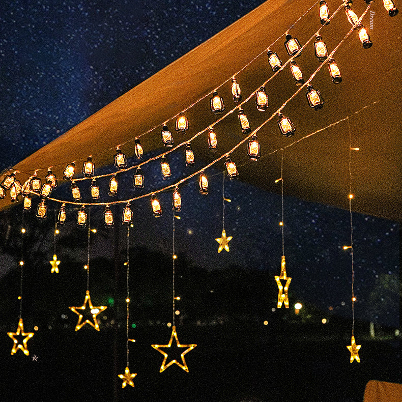 Vintage Festoon String Lights for Outdoor Patio Garden Party Decor, Solar Battery USB Powered LED Strand with 10-100 Warm White Bulbs | Thomler