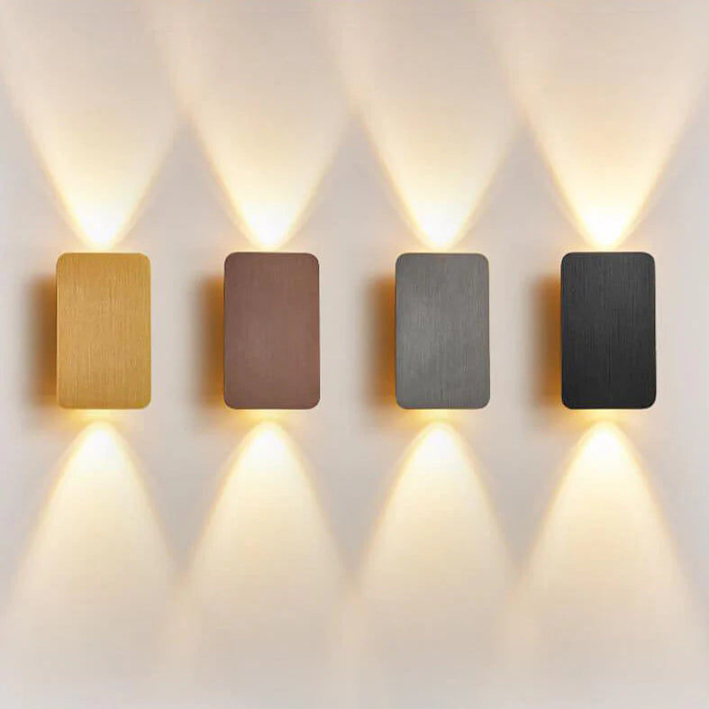 2-Light Aluminum Wall Sconce Modern Flat Rectangular LED Fixture for Bedroom, Hallway & Living Room | Hardwired Mount Lighting | Thomler