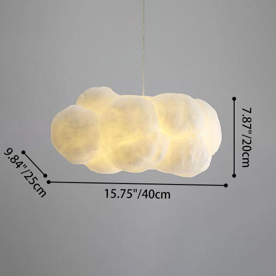 Pendant Light Metal 19.7 in White Adjustable Bedroom Dining Room Modern Hanging Lamp | Thomler