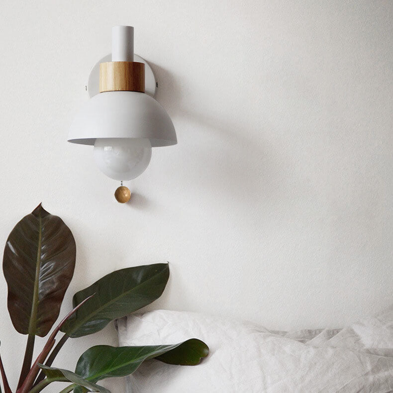Globe Wall Light with Pull Chain Switch for Bedroom & Living Room – Dome Shade Sconce, Vintage-Inspired Design | Thomler
