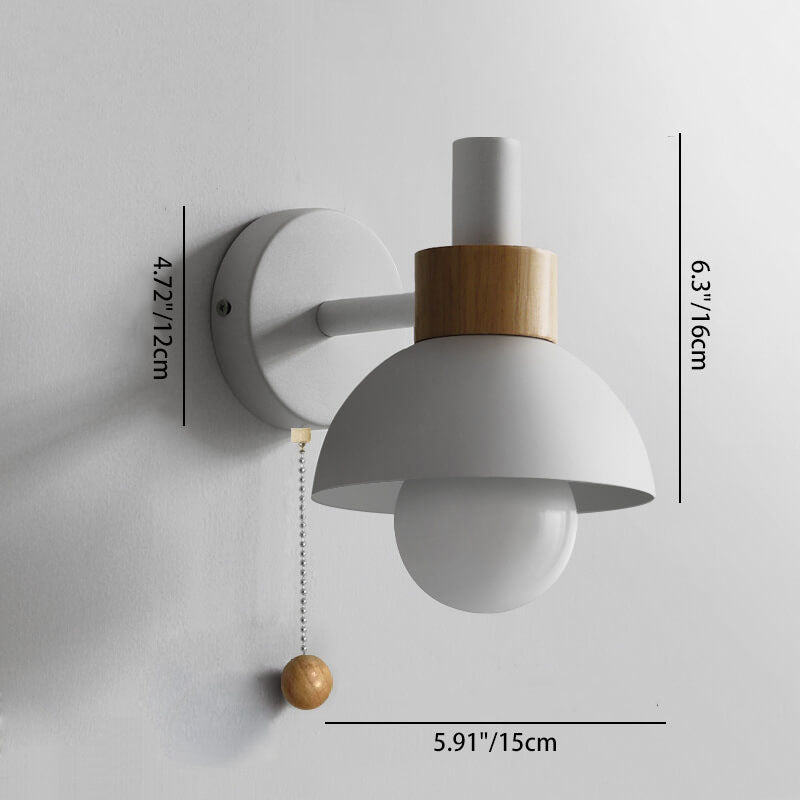 Single-Light Globe Wall Sconce Hardwired Fixture E26 Base Modern Iron & Glass Shade for Bedroom Living Room Hallway Entryway Dining Room | Thomler