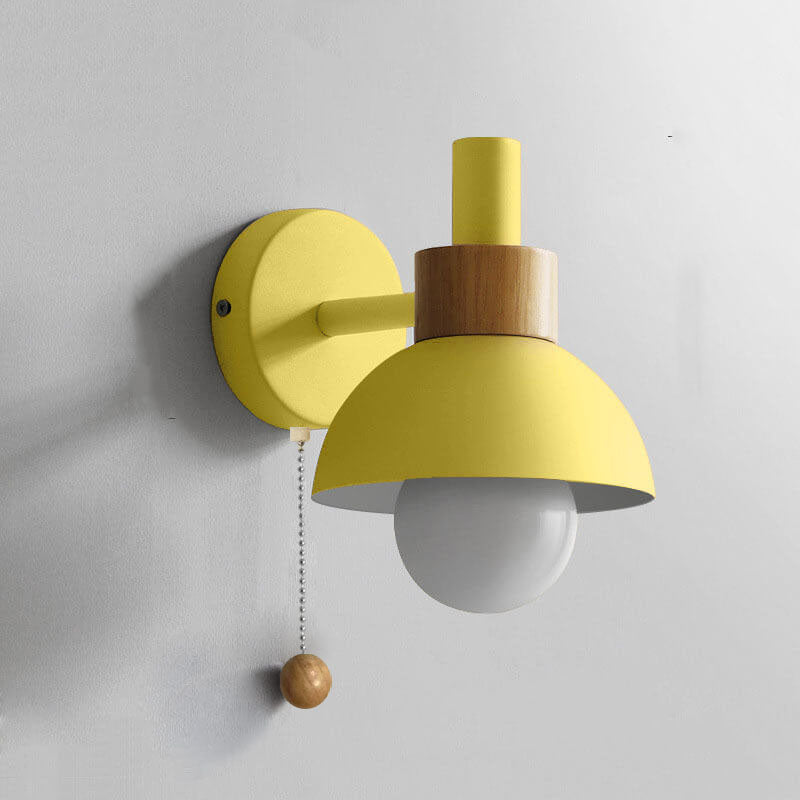 Globe Wall Light with Pull Chain Switch for Bedroom & Living Room – Dome Shade Sconce, Vintage-Inspired Design | Thomler