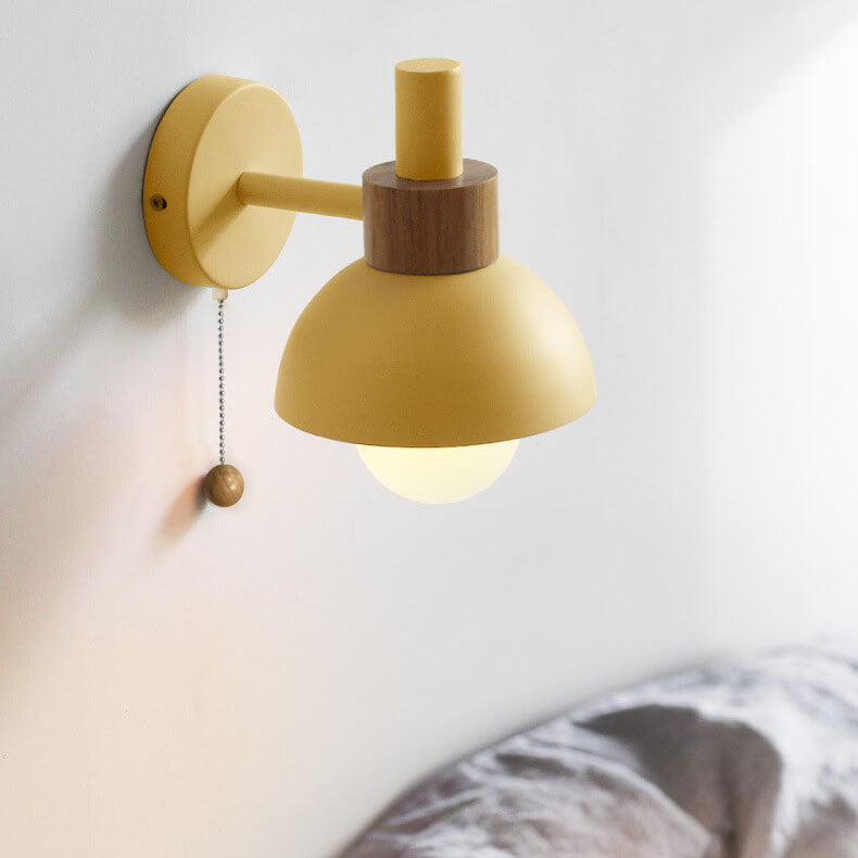 Globe Wall Light with Pull Chain Switch for Bedroom & Living Room – Dome Shade Sconce, Vintage-Inspired Design | Thomler
