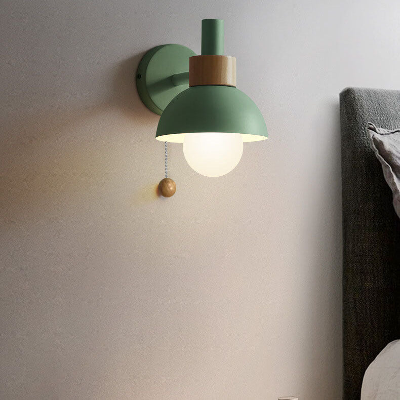 Single-Light Globe Wall Sconce Hardwired Fixture E26 Base Modern Iron & Glass Shade for Bedroom Living Room Hallway Entryway Dining Room | Thomler