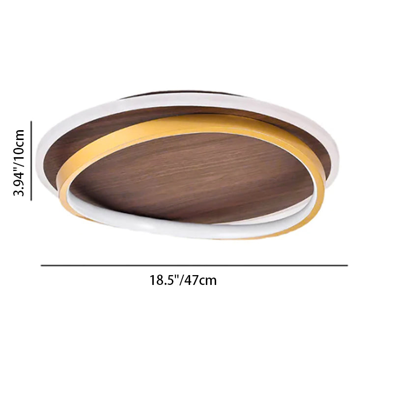 Flush Mount Light Iron Acrylic Aluminum 18.5 in Modern Outdoor Patio Gold Finish Hardwired LED Fixture | Thomler