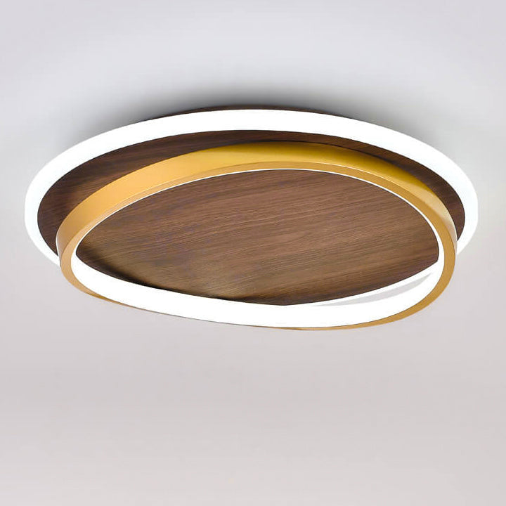 Flush Mount Light Iron Acrylic Aluminum 18.5 in Modern Outdoor Patio Gold Finish Hardwired LED Fixture | Thomler