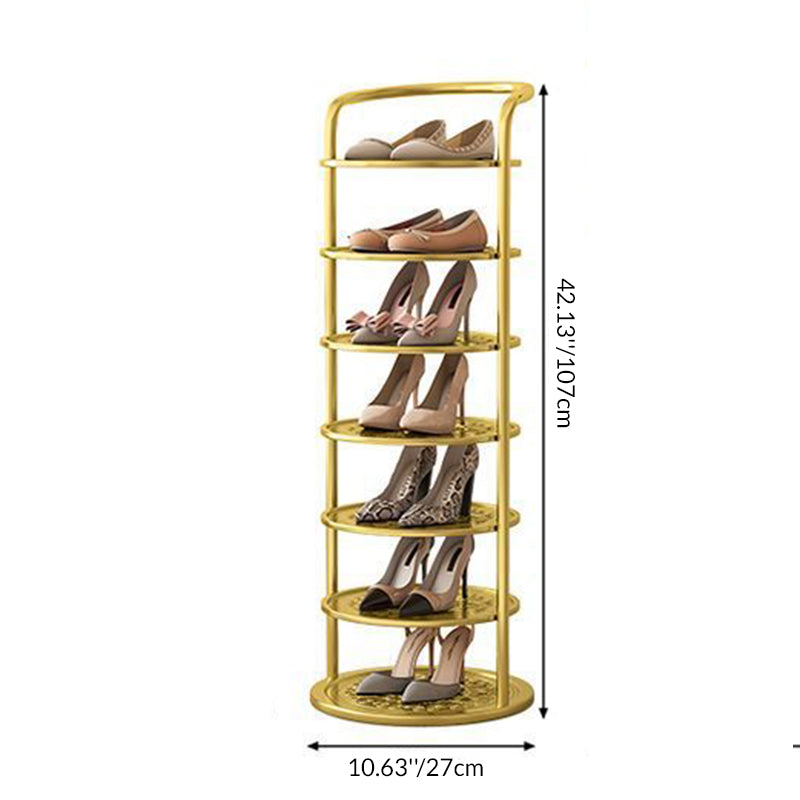 Metal Shoe Rack Tower – Vertical Round Organizer for Entryway & Closet – 5 to 8 Tier Storage | Thomler