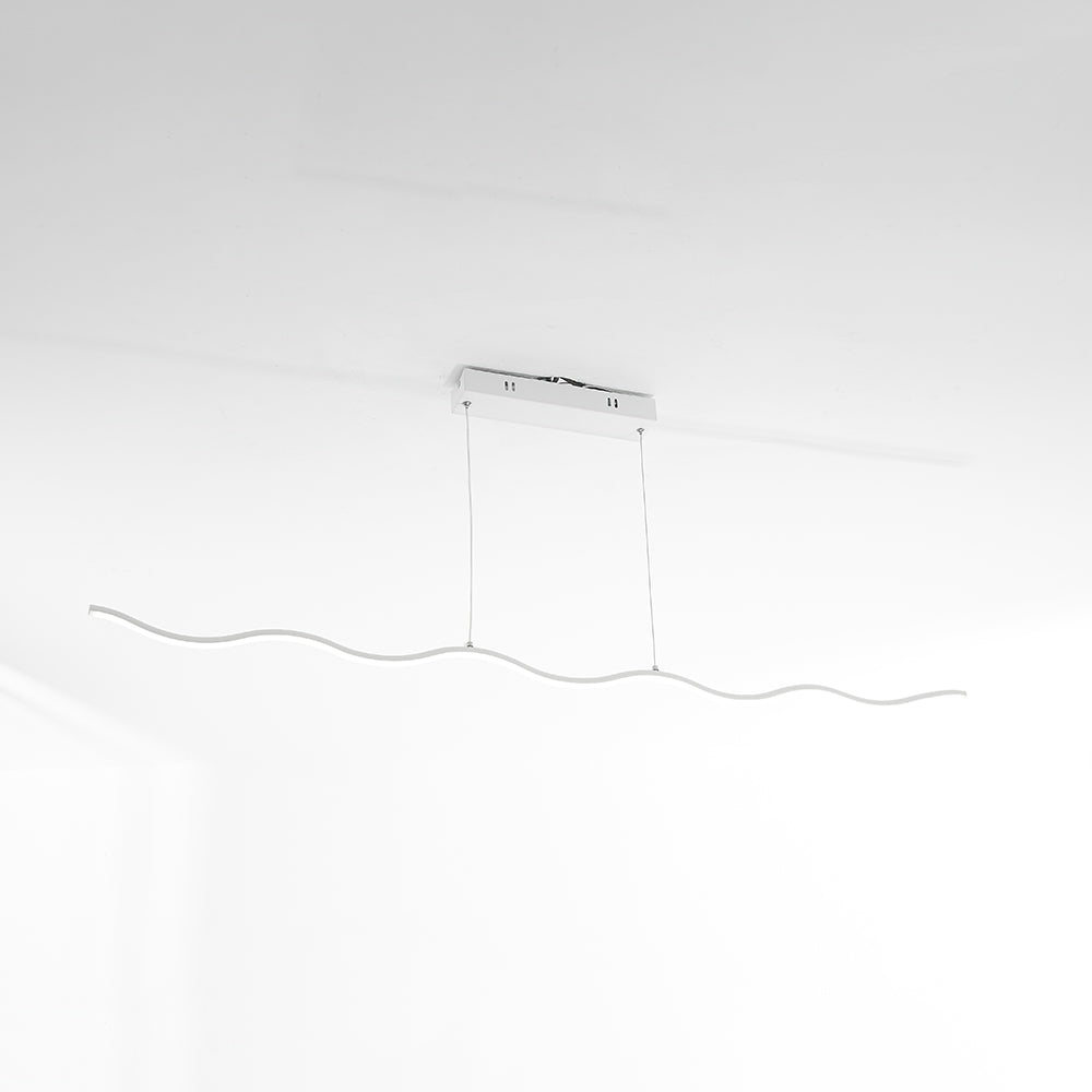 Contemporary Wave LED Linear Suspension Light – Metal Fixture for Living Room, Bedroom & Kitchen | Thomler