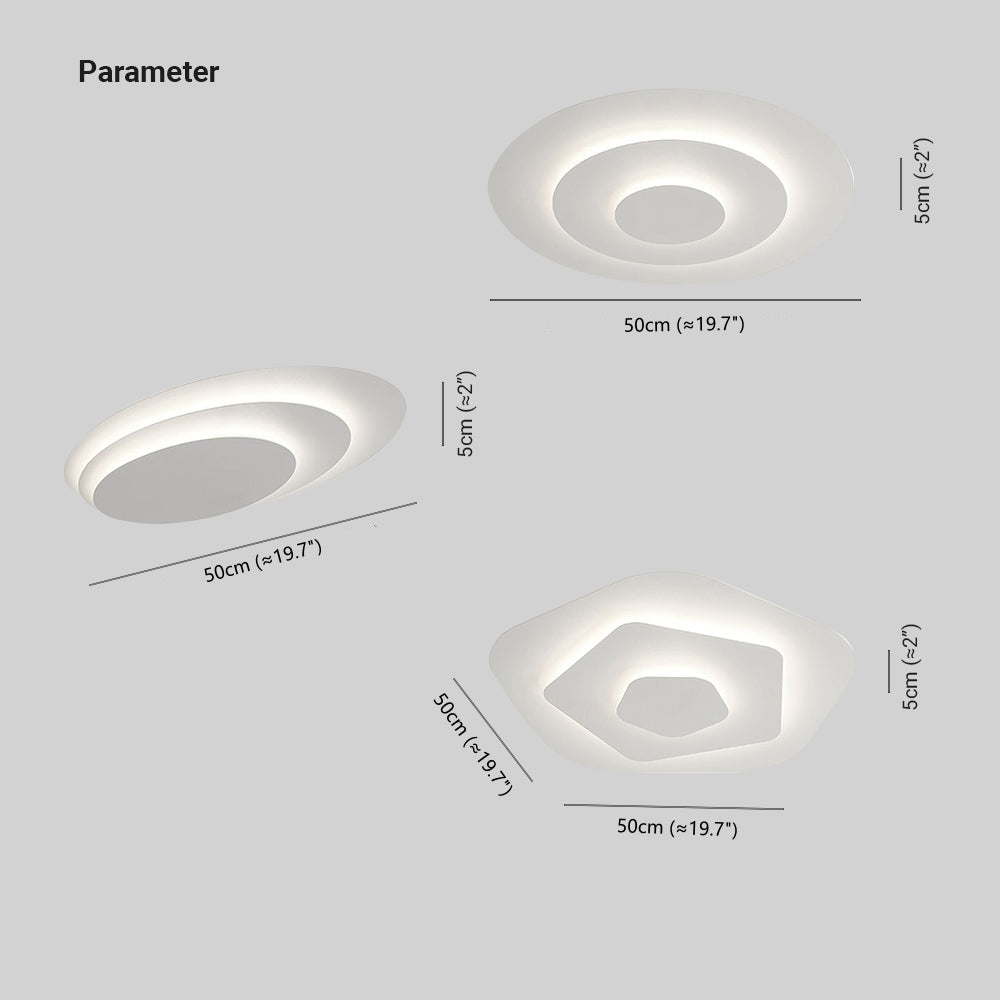 Ceiling Light Acrylic 50.0 cm White Dimmable Bedroom Living Room LED Flush Mount Light Fixture | Thomler