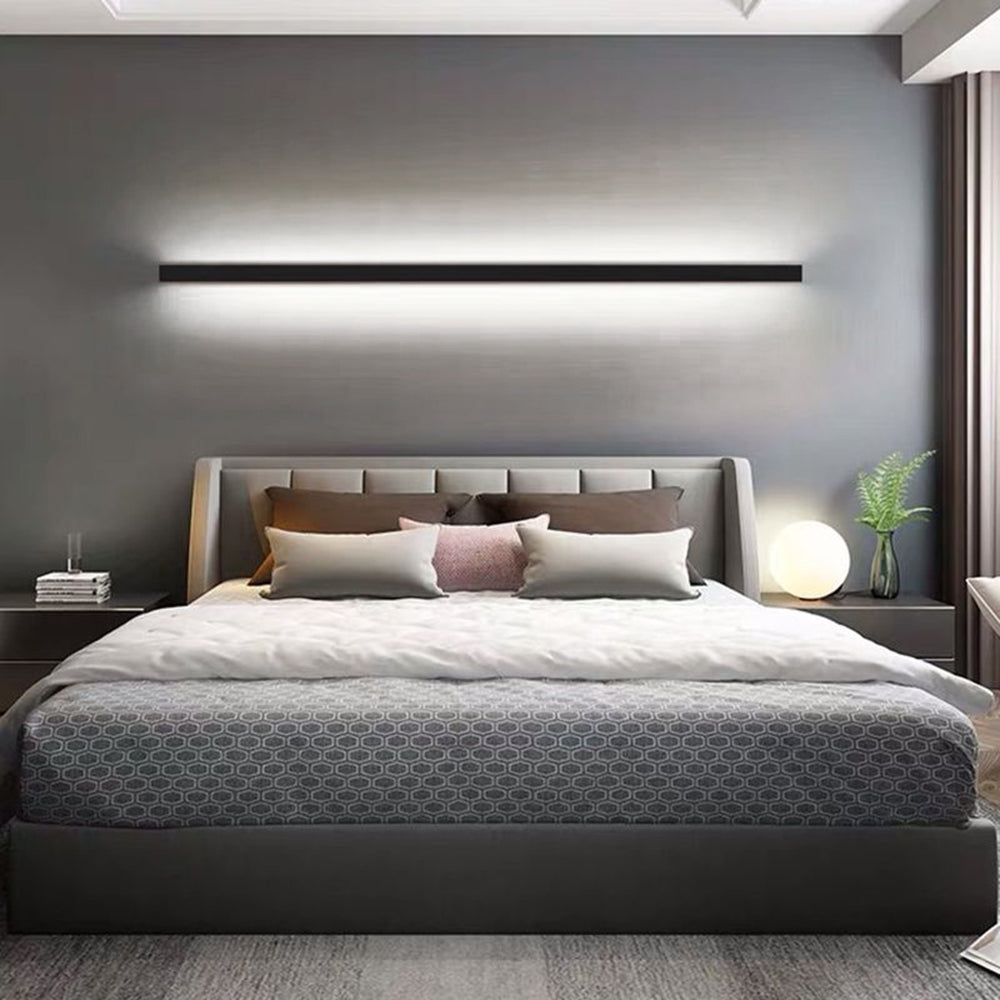 Contemporary Linear LED Wall Light Metal & Acrylic Bedroom Accent 24-47 in | Thomler