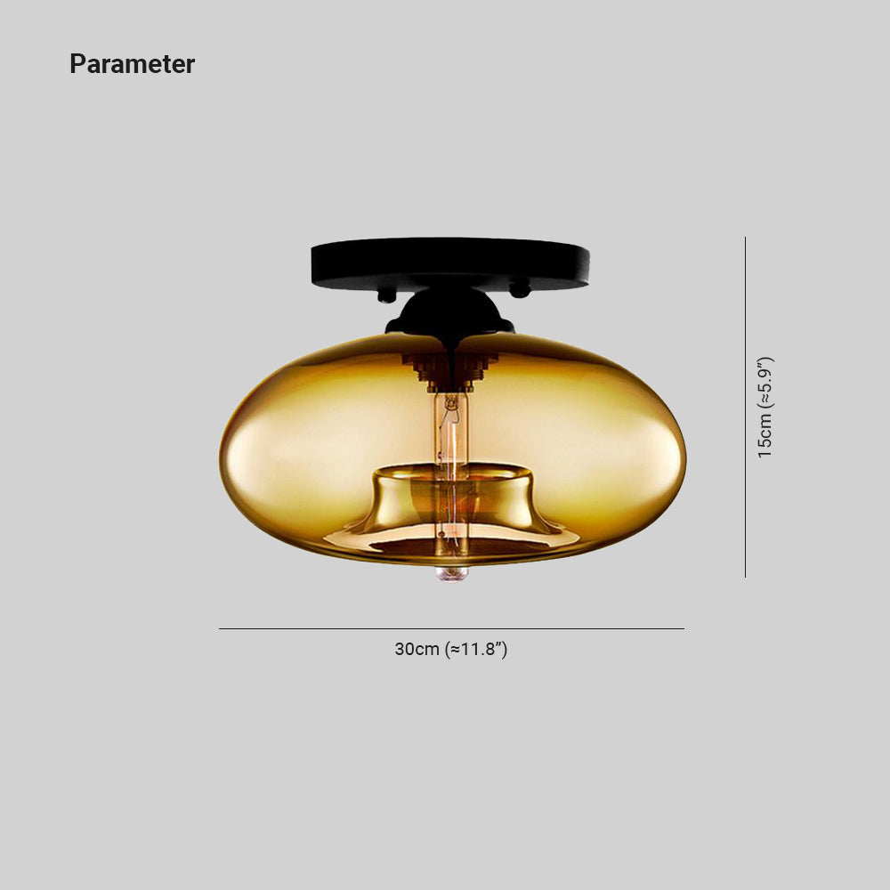 Flush Mount Ceiling Light Glass Dome E26 Indoor Living Room Bedroom Ambient Lighting Fixture Modern | Thomler