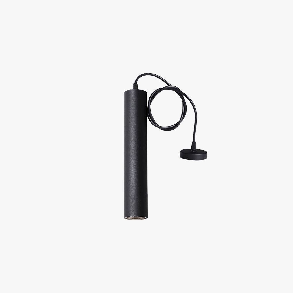 Cylindrical Metal Pendant Light Black Adjustable Drop Modern Hanging Fixture for Dining Room Kitchen Island Living Space | Thomler