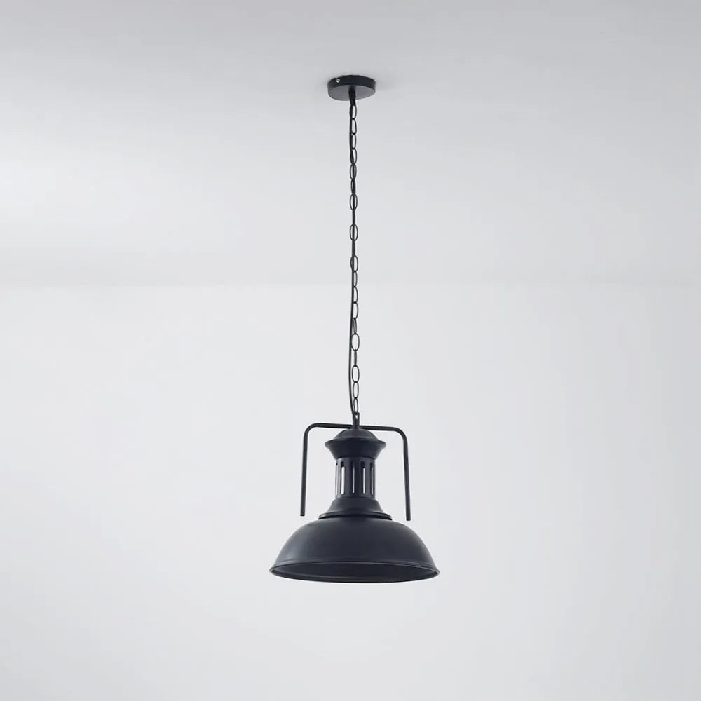 Hanging Industrial Metal Cage Fixture for Kitchen & Dining Room – Adjustable Hardwired Ceiling Lamp | Thomler
