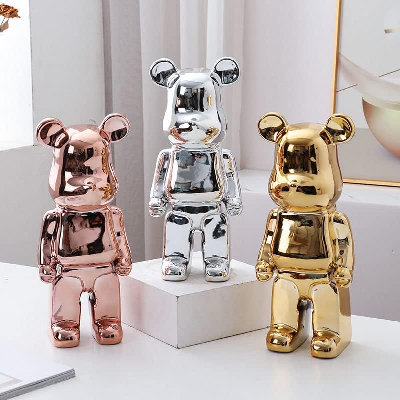 Abstract Bear Figurine Resin Sculpture Modern Home Decor Statue Art Piece for Shelves Desk Office Living Room Colorful Animal Accent Gift | Thomler