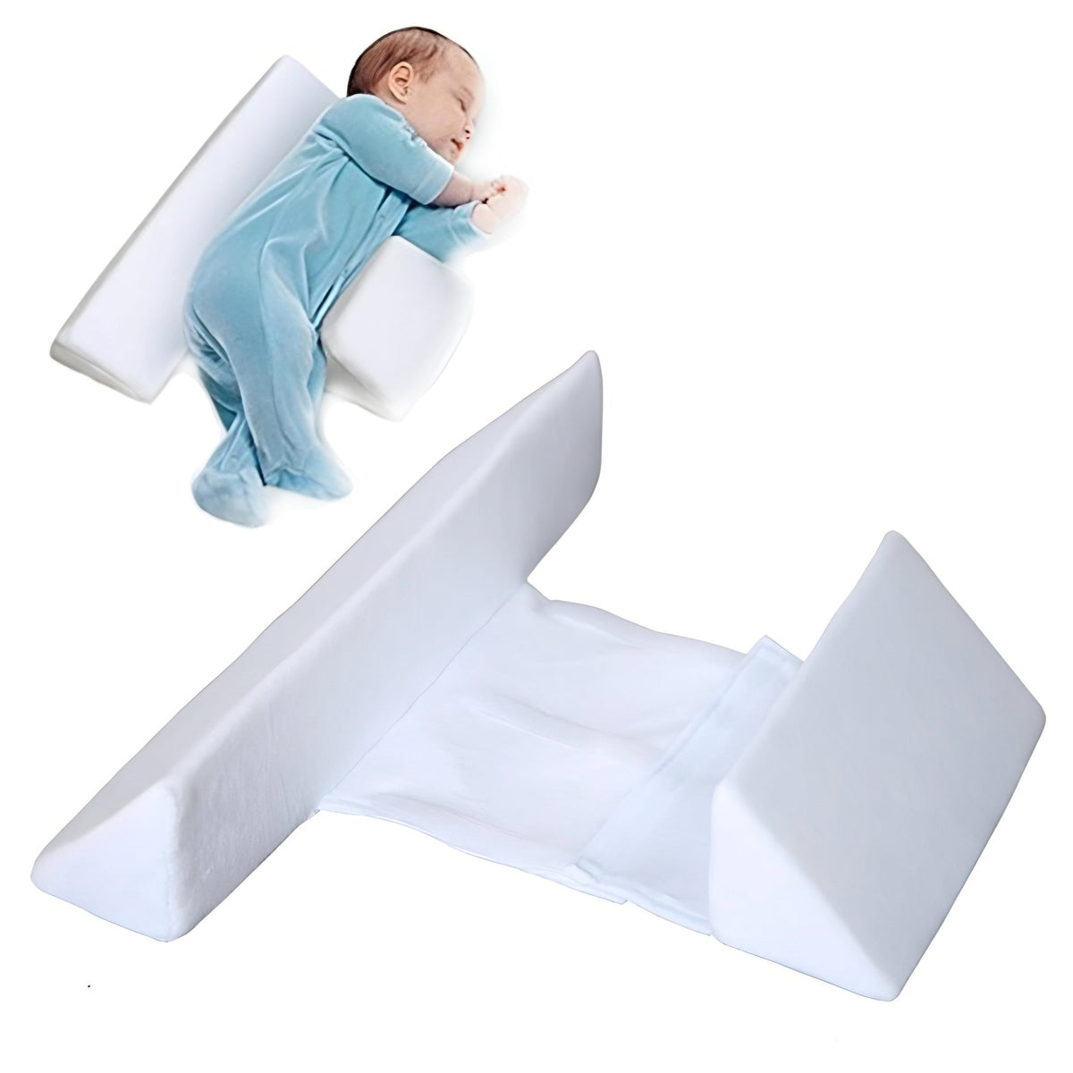 Adjustable Infant Sleep Wedge with Cushioned Side Bolsters for Safe Positioning | Anti-Roll Support Pillow for Babies | Washable Velvet | Thomler