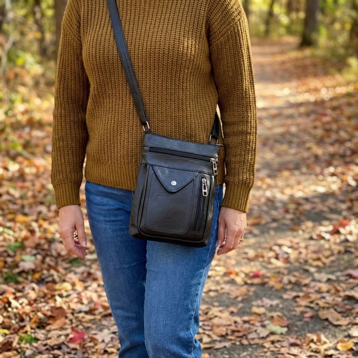 Retro Crossbody Purse – Compact Vegan Leather Shoulder Bag with Adjustable Strap for Women – Everyday Organizer Handbag | Thomler