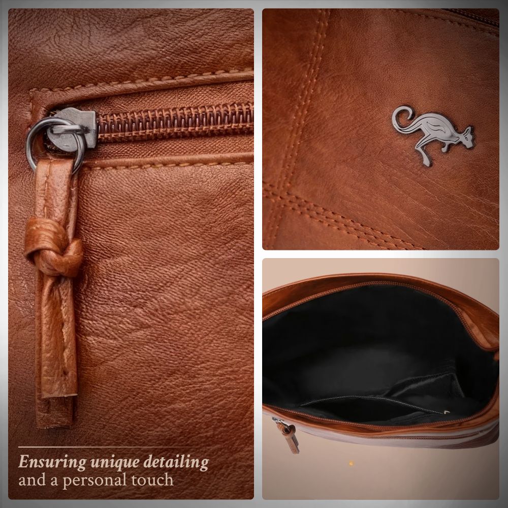 Handcrafted Full-Grain Leather Tote Bag for Women | Vintage Crossbody Shoulder Purse with Premium Patina Finish | Everyday Carryall | Thomler