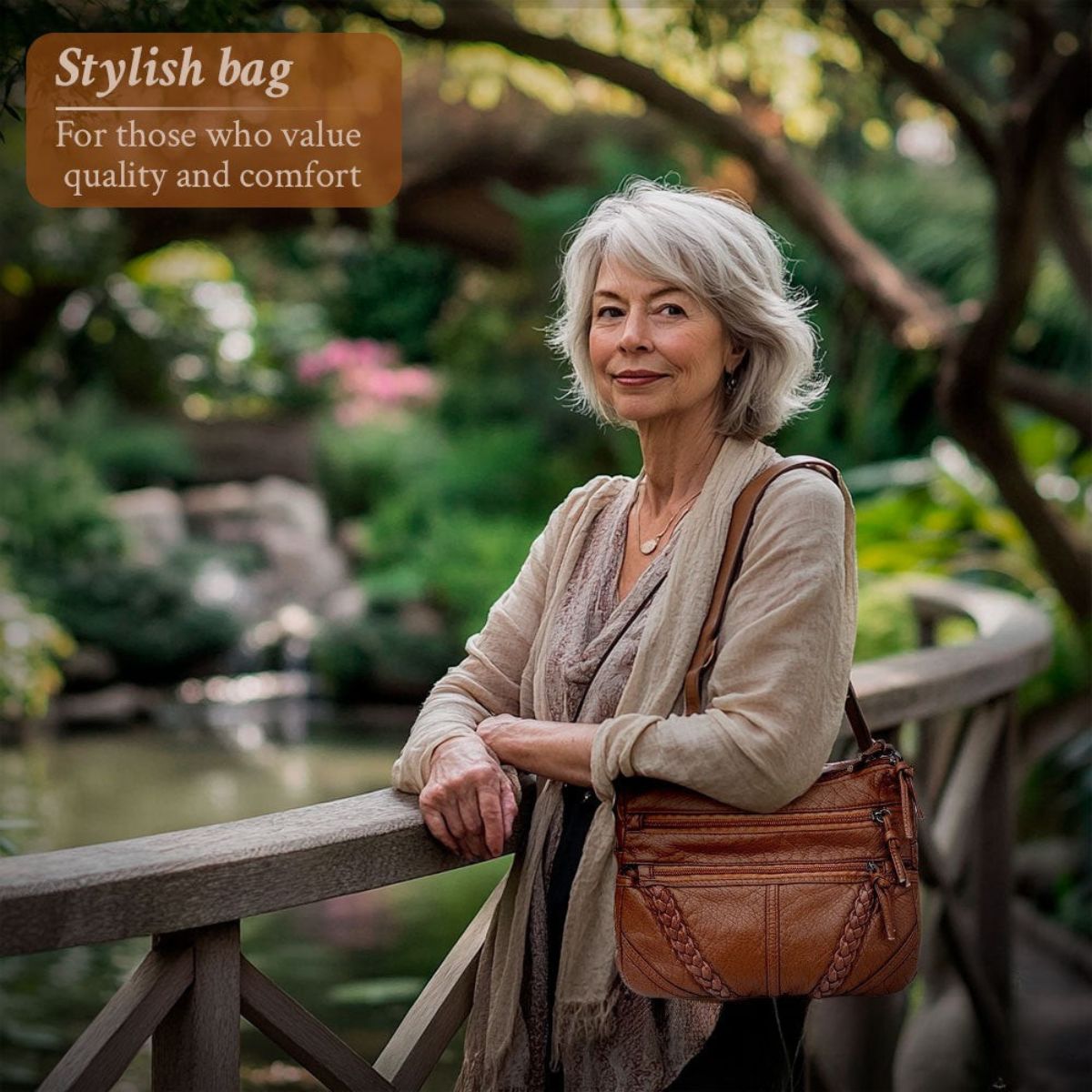 Vegan Leather Crossbody Bag for Women – Adjustable Strap Shoulder Purse with Magnetic Closure – Everyday Carryall Handbag | Thomler