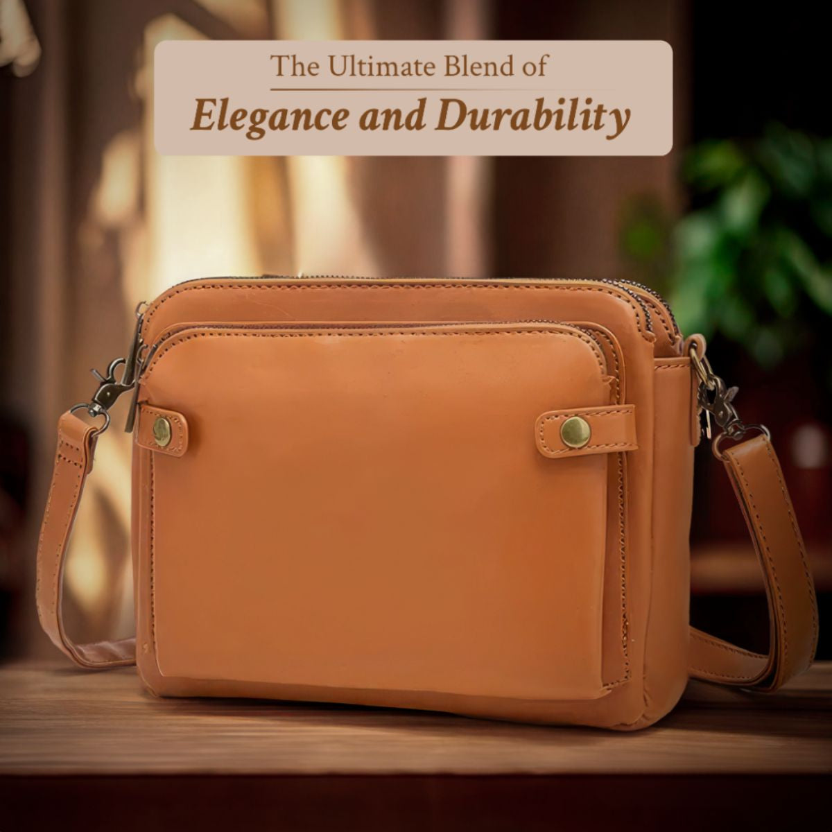 Full-Grain Leather Shoulder Bag with Integrated Wallet & Card Slots - Spacious Crossbody Purse for Women - Adjustable Strap Handbag for | Thomler