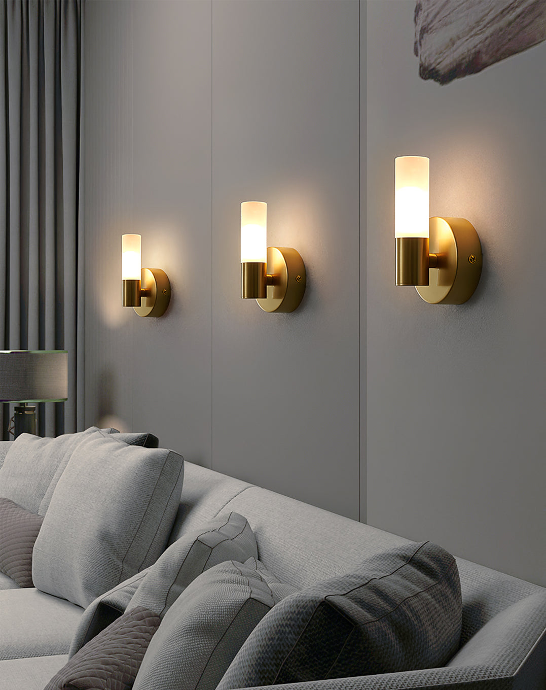 Modern Wall Sconce with Energy-Efficient LED Lighting for Bedroom, Hallway & Living Room | Classic Metal & Glass Indoor Fixture | Thomler
