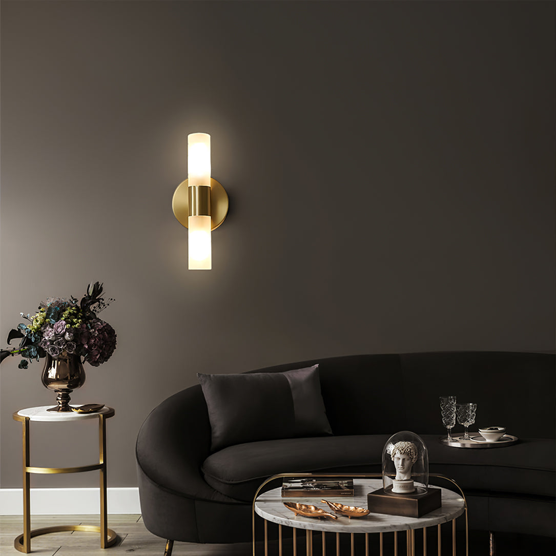 Modern Wall Sconce with Energy-Efficient LED Lighting for Bedroom, Hallway & Living Room | Classic Metal & Glass Indoor Fixture | Thomler