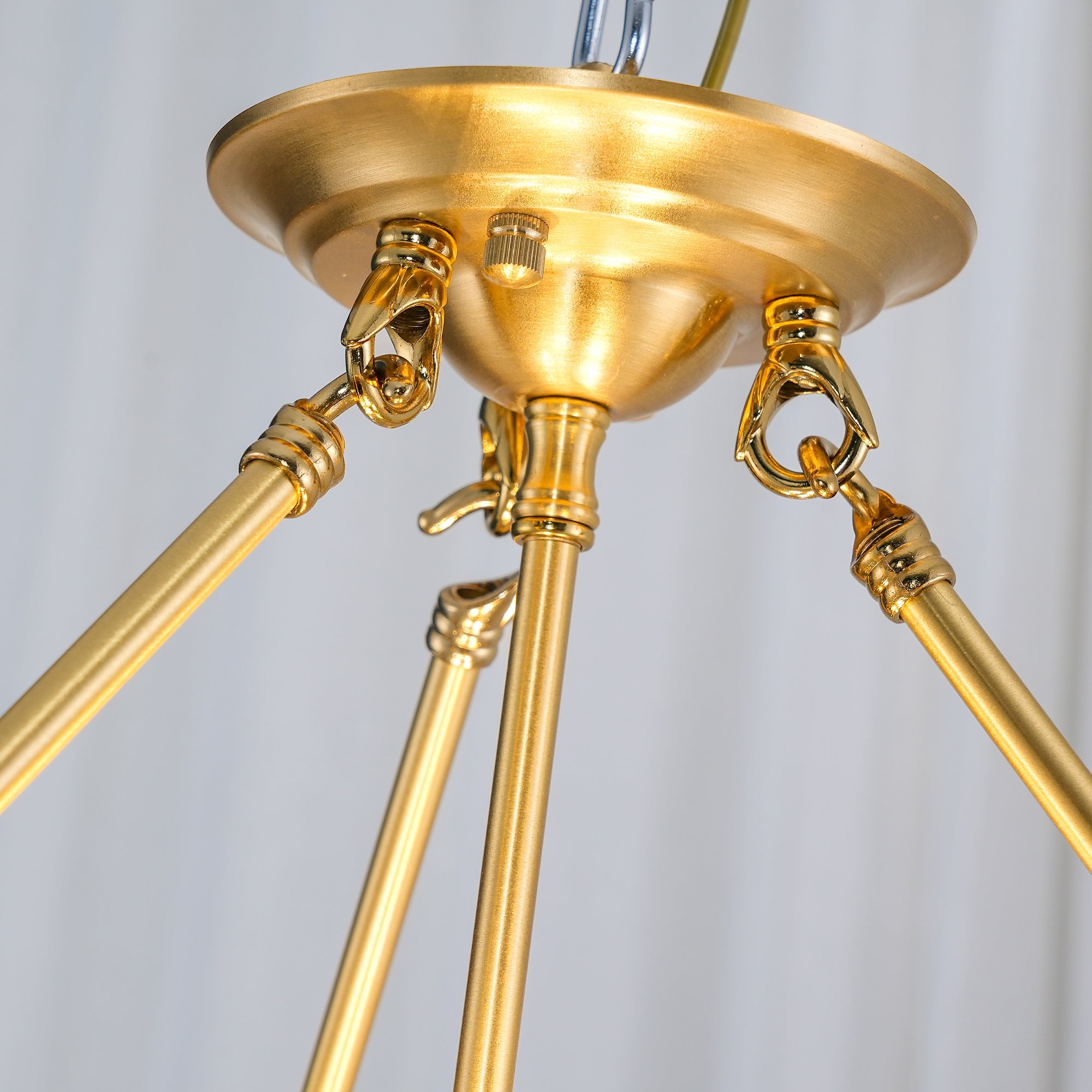 Ceiling Light Brass Glass 19.7 in Flush Mount Living Room Bedroom Quatrefoil Decorative Indoor Lighting Fixture | Thomler