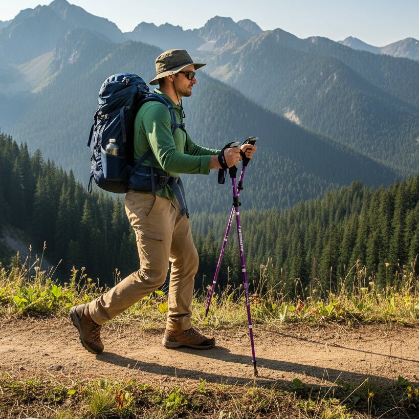 Collapsible Hiking Poles with Anti-Slip Grip & Adjustable Height for Trail Walking | Thomler