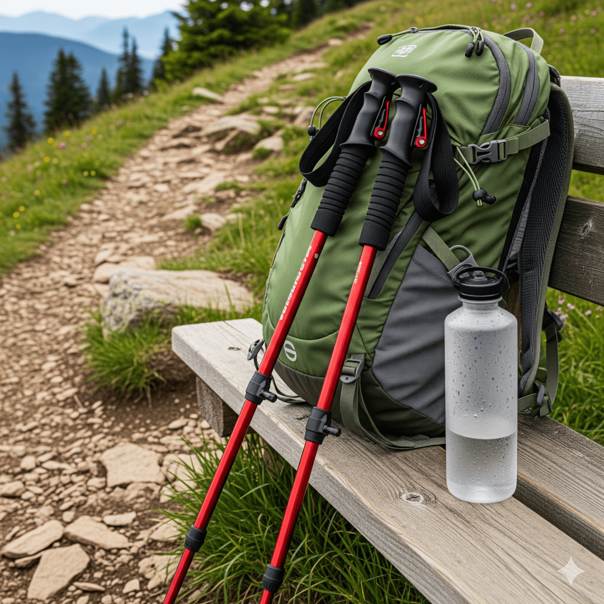 Collapsible Hiking Poles with Anti-Slip Grip & Adjustable Height for Trail Walking | Thomler