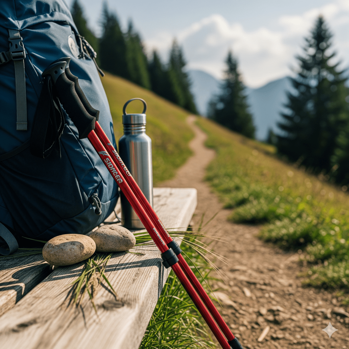 Collapsible Hiking Poles with Anti-Slip Grip & Adjustable Height for Trail Walking | Thomler