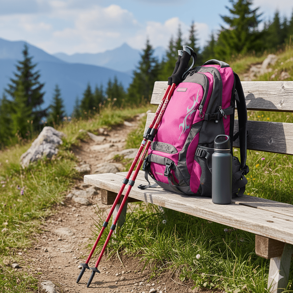 Collapsible Hiking Poles with Anti-Slip Grip & Adjustable Height for Trail Walking | Thomler