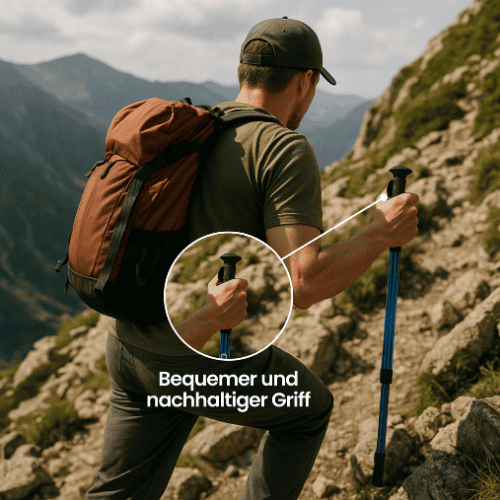 Collapsible Hiking Poles with Anti-Slip Grip & Adjustable Height for Trail Walking | Thomler