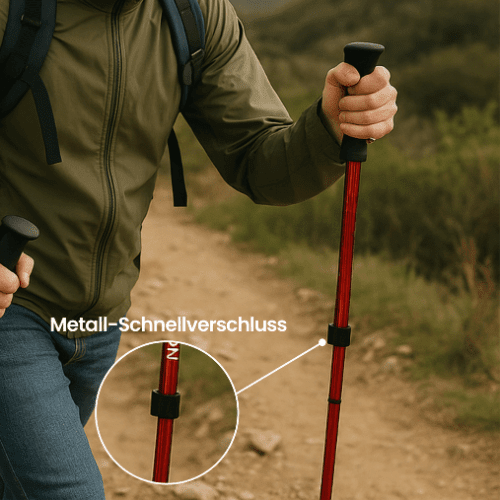 Collapsible Hiking Poles with Anti-Slip Grip & Adjustable Height for Trail Walking | Thomler
