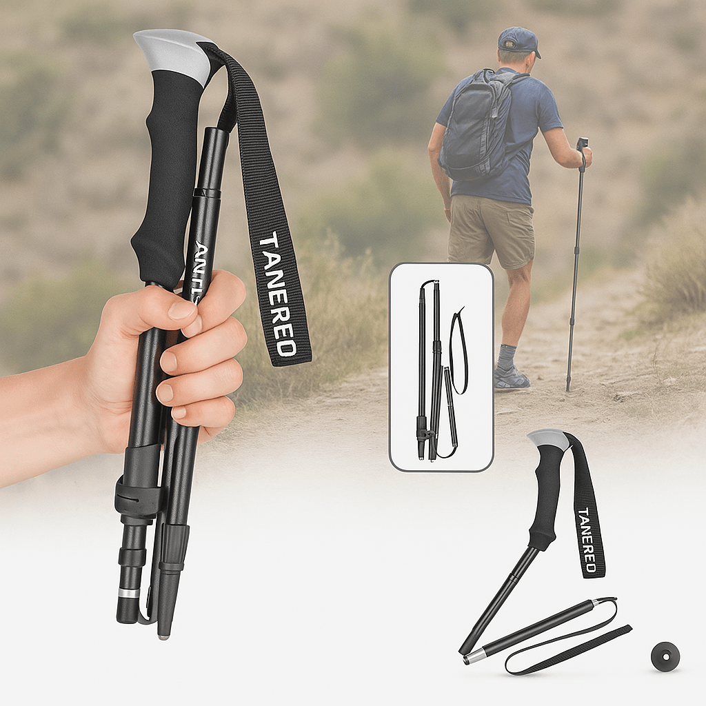 Collapsible Telescoping Hiking Poles with Comfort Grip Handles for Trail Walking & Mountain Climbing | Thomler