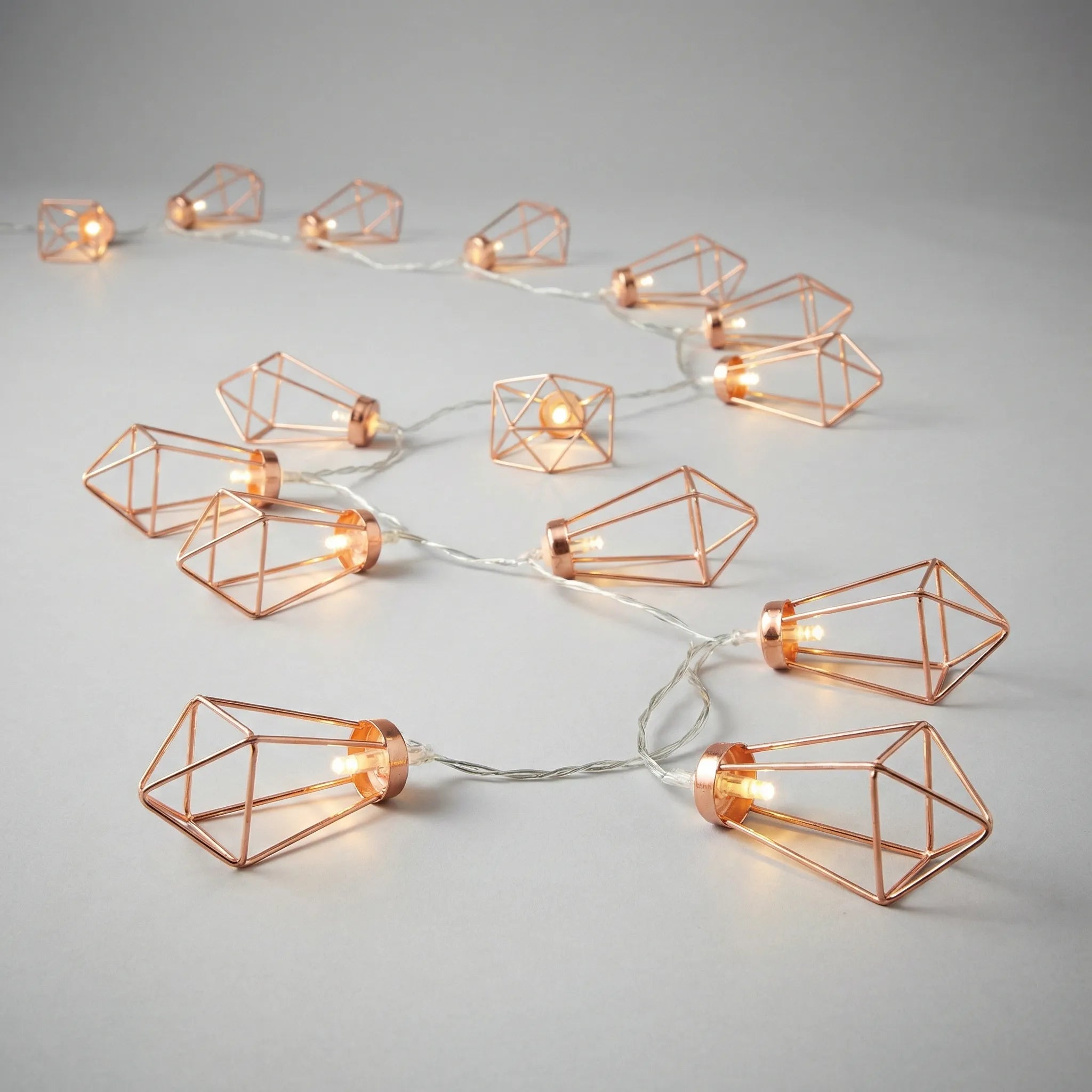 String Lights Copper Steel 4.0 x 8.0 cm Battery Powered Bedroom Garden Geometric LED Fairy Lights Decorative Mood Lighting | Thomler