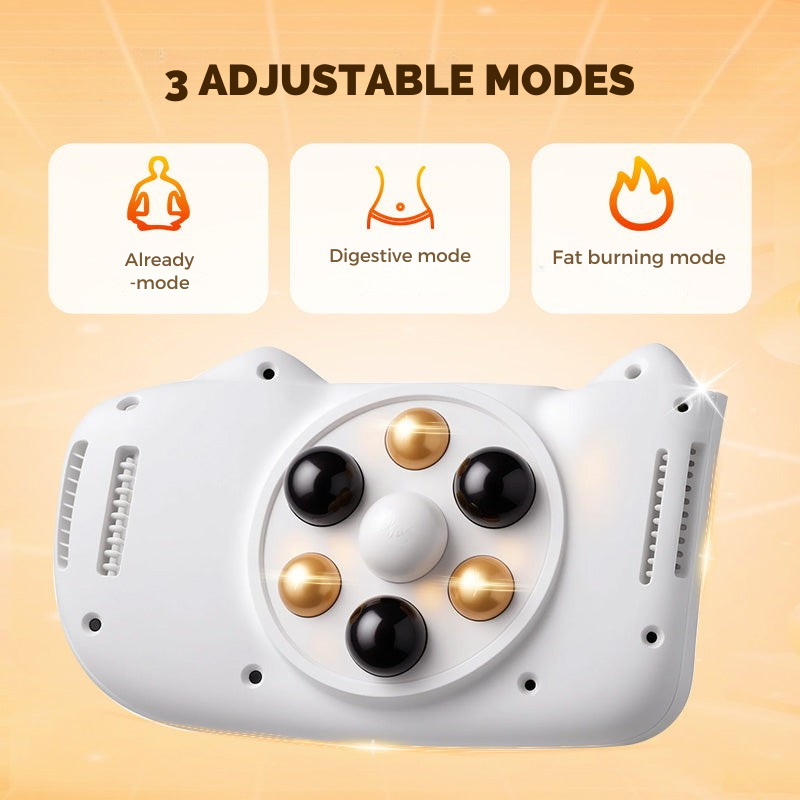 Cordless Abdominal Massager with Heat & Vibration for Digestive Comfort and Muscle Relaxation, Rechargeable Portable Belly Massage Device | Thomler