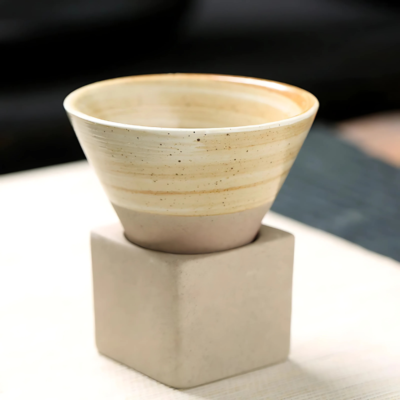 Japanese Ceramic Coffee Cup with Saucer Set – Handcrafted Artisan Glaze Design for Espresso, Tea & Hot Beverages – Heat-Retaining | Thomler