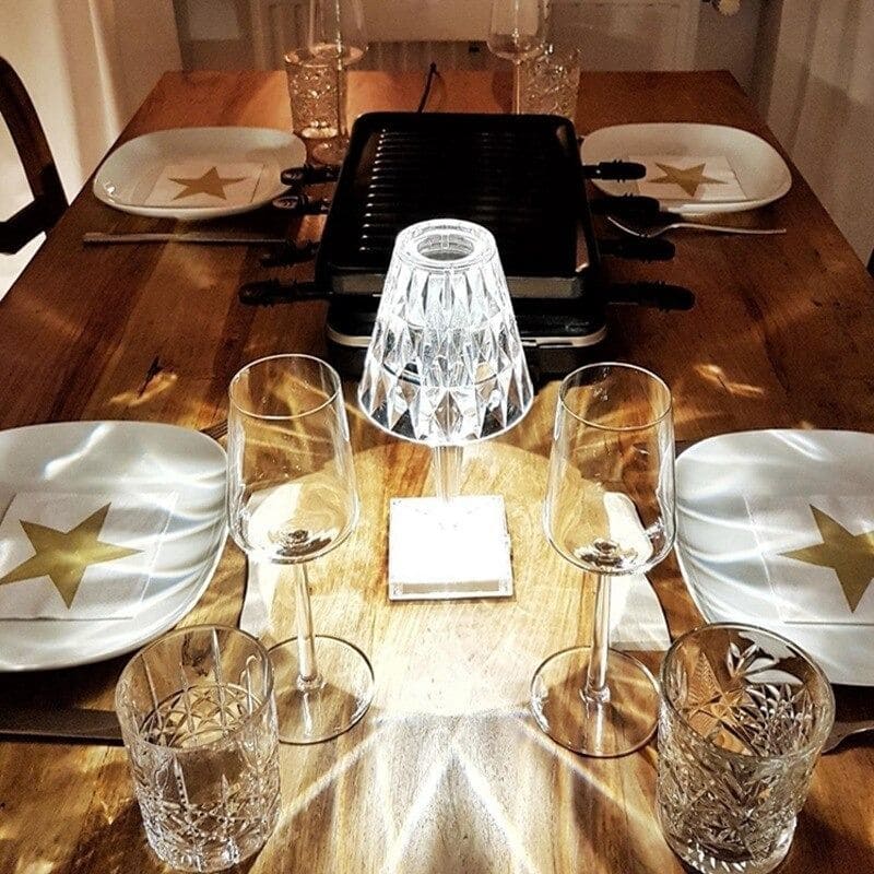 Tafellamp Kristal Dimbaar Touch 3 Standen Oplaadbaar Design | Sansoti