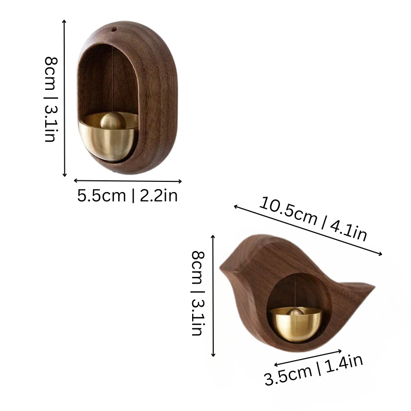 Wooden Door Chime Bell with Soothing Tone for Home & Office Entryways | Thomler
