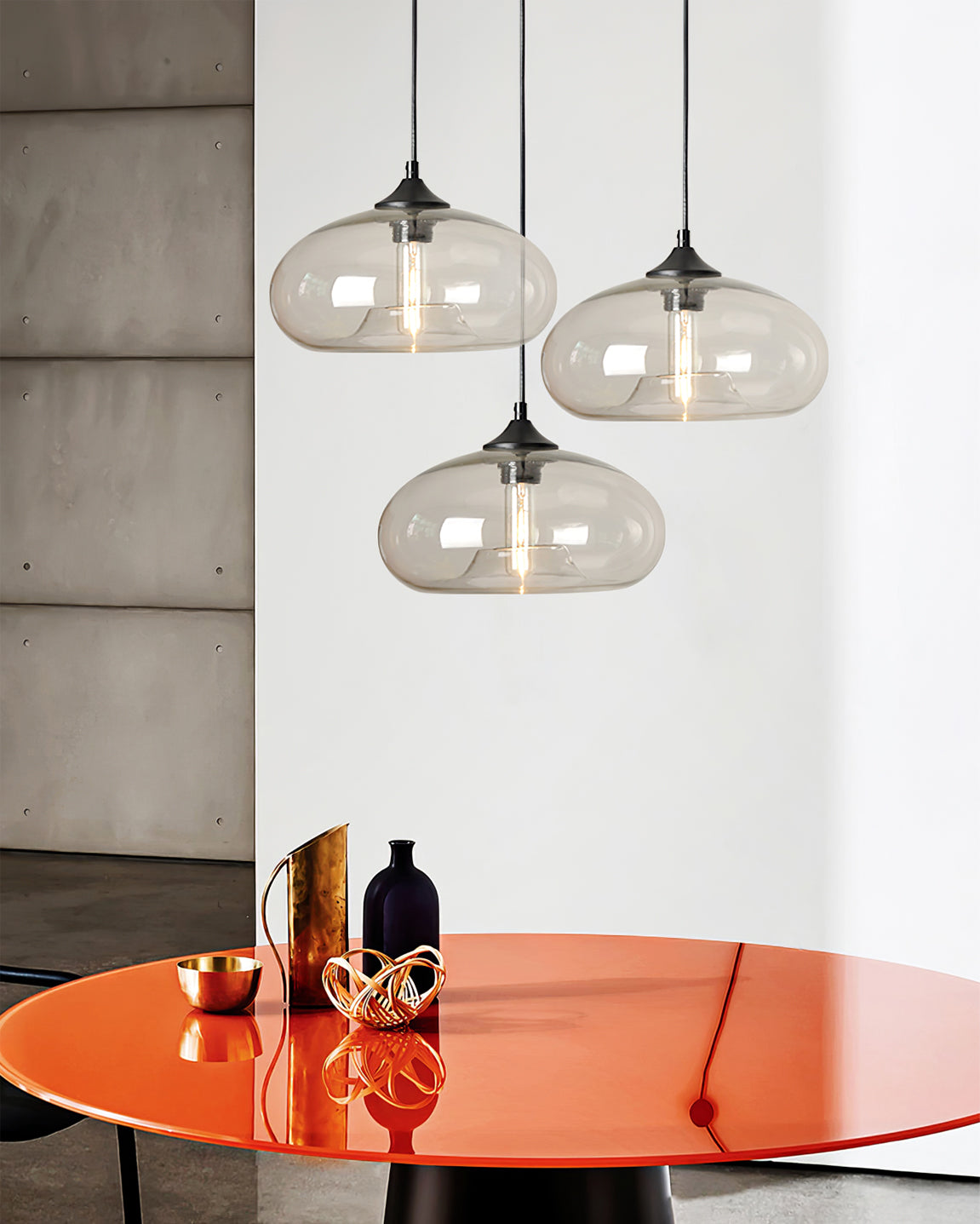 Pendant Light Glass 11 in Clear Indoor Ceiling LED E26 E27 Dining Room Kitchen Hanging Fixture | Thomler