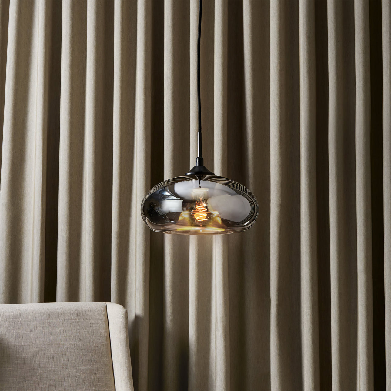 Pendant Light Glass 11 in Clear Indoor Ceiling LED E26 E27 Dining Room Kitchen Hanging Fixture | Thomler