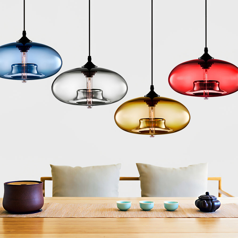 Pendant Light Glass 11 in Clear Indoor Ceiling LED E26 E27 Dining Room Kitchen Hanging Fixture | Thomler