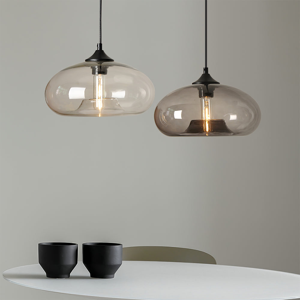 Pendant Light Glass 11 in Clear Indoor Ceiling LED E26 E27 Dining Room Kitchen Hanging Fixture | Thomler
