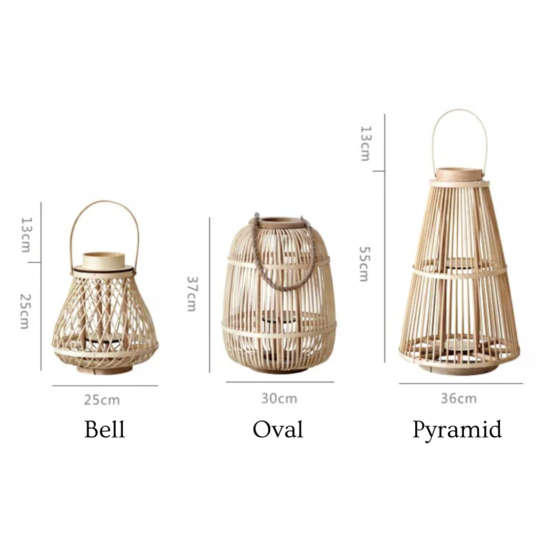 Lantern Rattan Flameless Candle Battery Powered Outdoor Patio Garden Decorative Ambient Lighting Rustic Hanging Tabletop | Thomler