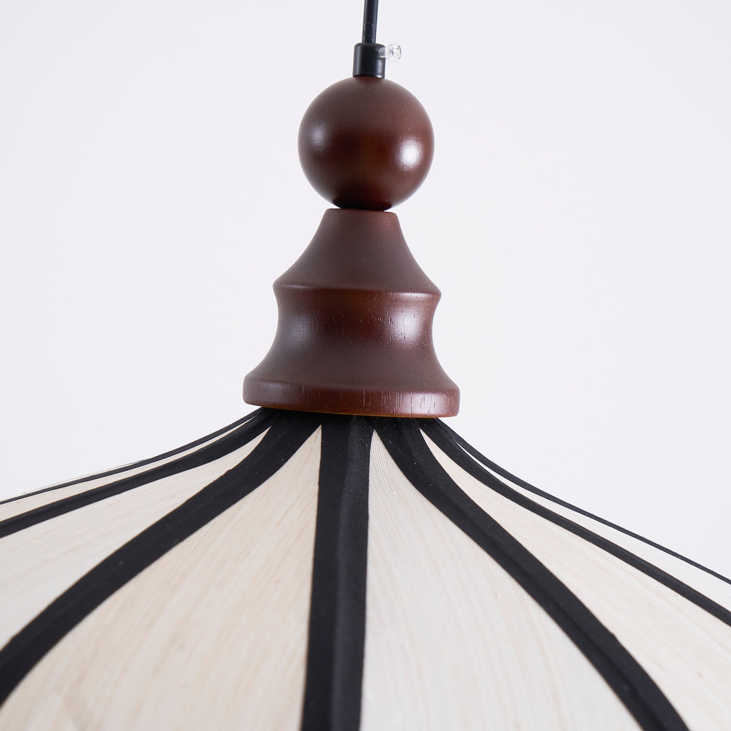 Pendant Lamp Abaca Shade 15.7 in 11.8 in Walnut Beige Black Dining Room Kitchen Island Hanging Light Vintage Style | Thomler