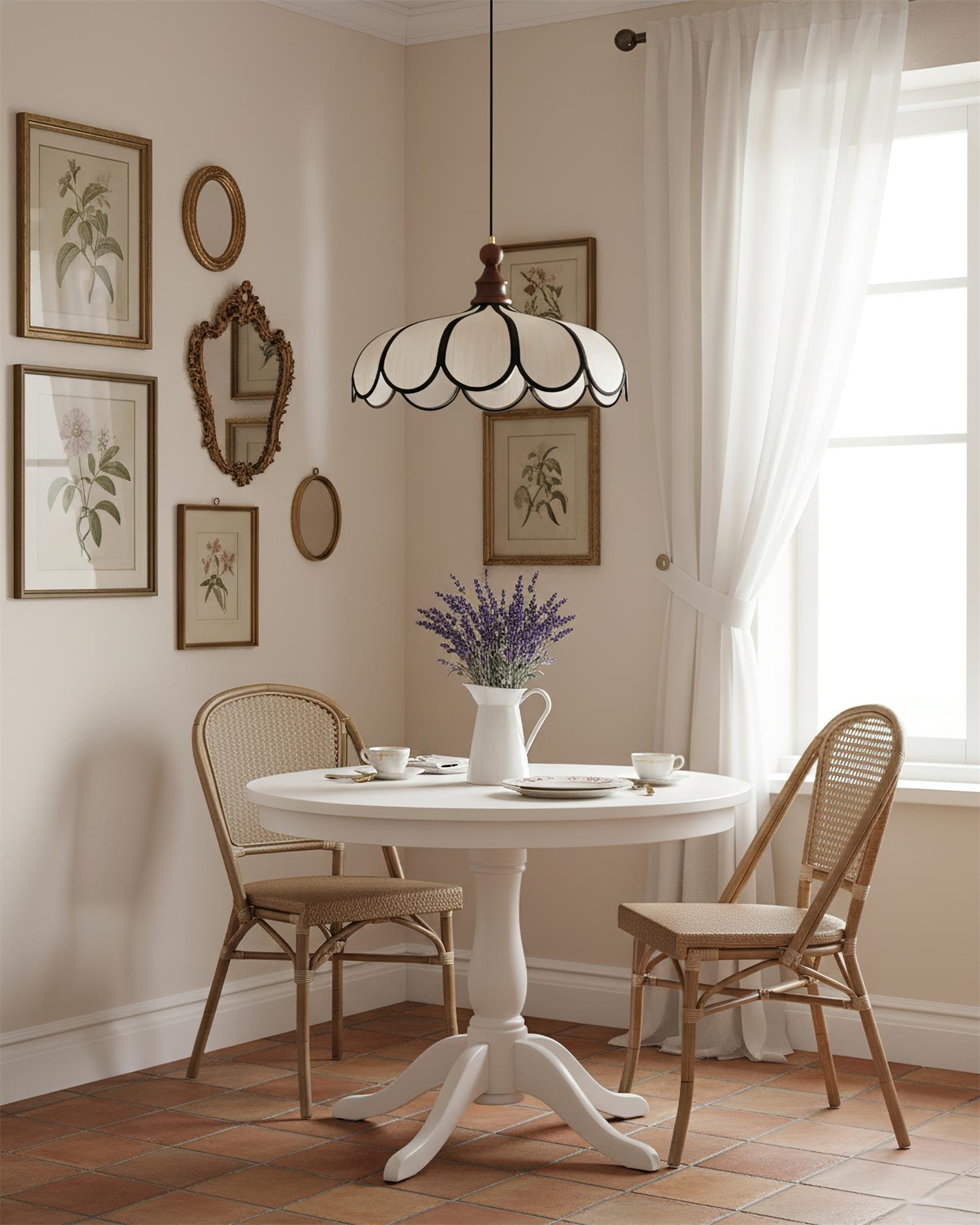Pendant Lamp Abaca Shade 15.7 in 11.8 in Walnut Beige Black Dining Room Kitchen Island Hanging Light Vintage Style | Thomler
