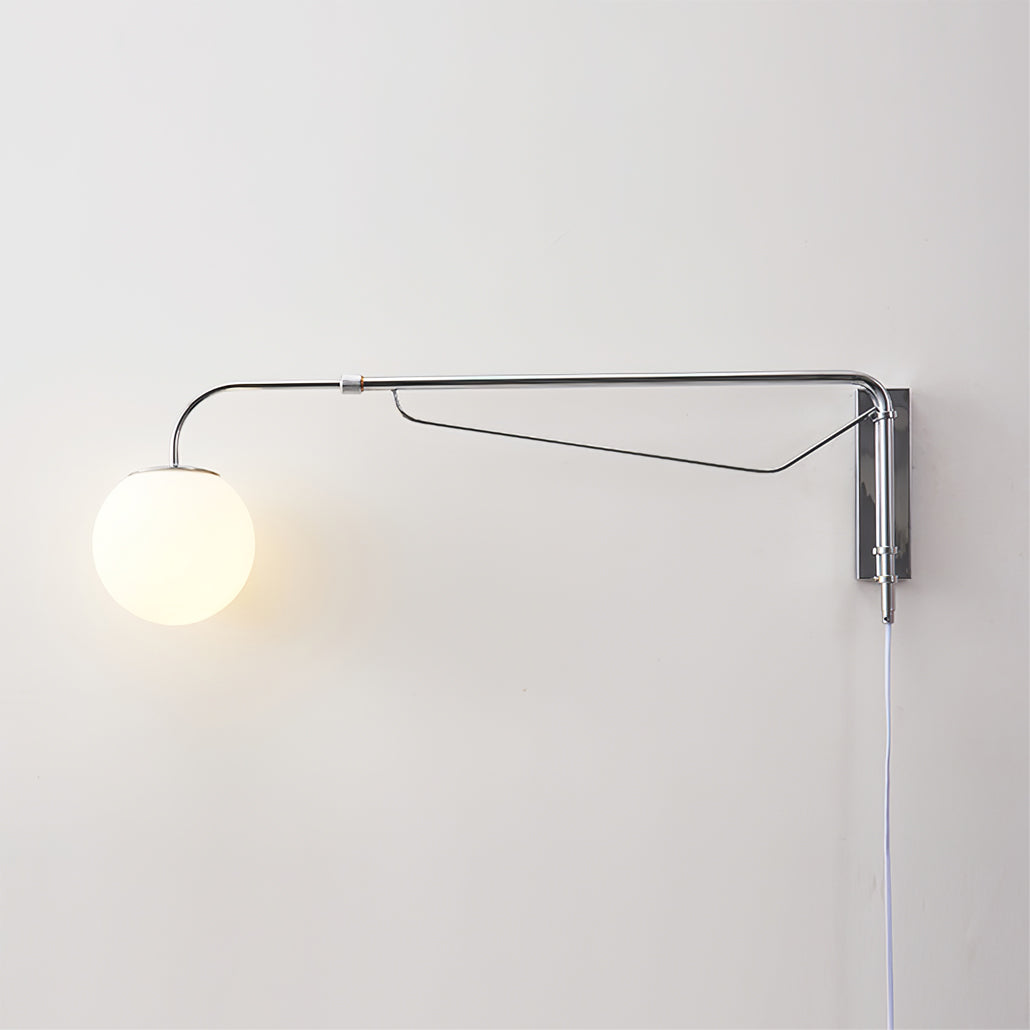 Wall Lamp Metal Adjustable 25.6 in Chrome Indoor LED E26 E27 Reading Light | Thomler