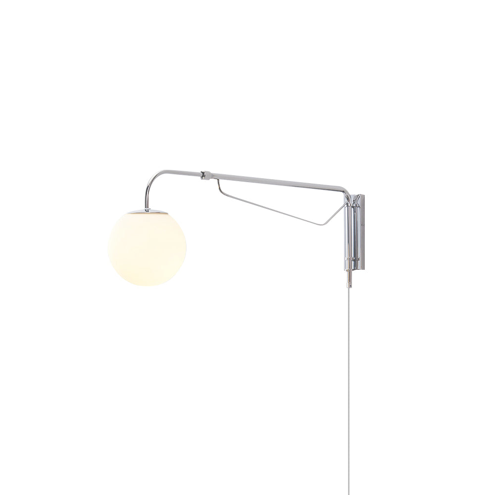 Wall Lamp Metal Adjustable 25.6 in Chrome Indoor LED E26 E27 Reading Light | Thomler